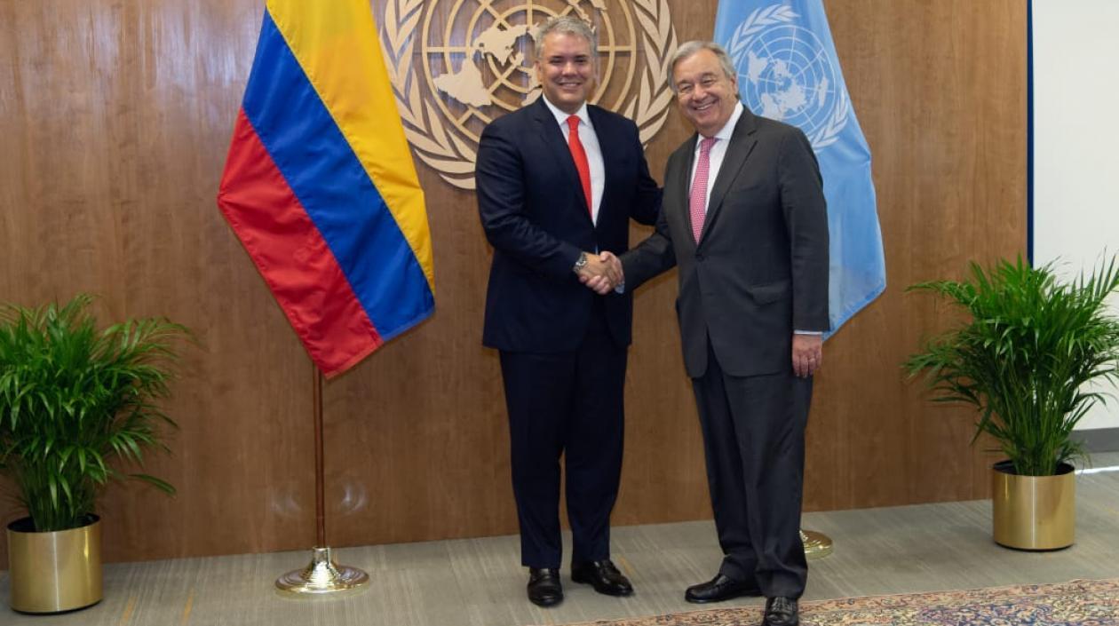 Presidente Iván Duque y el Secretario General de la ONU, António Guterres.