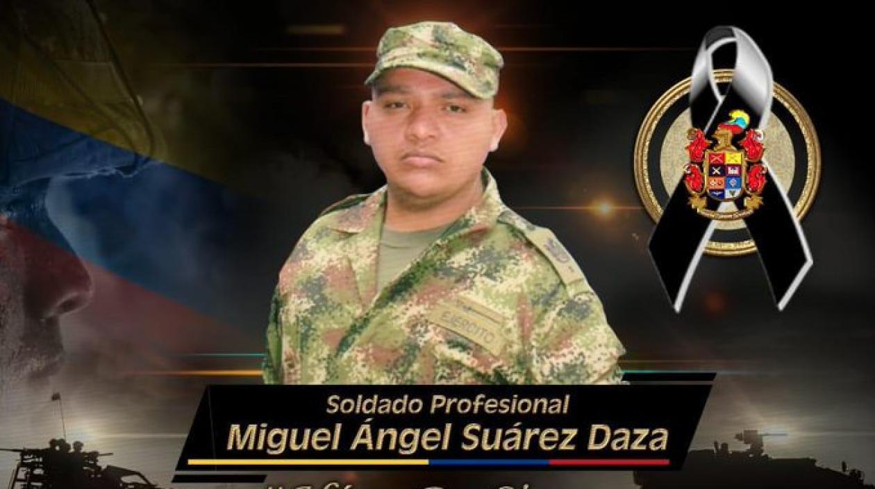 El soldado profesional Miguel Ángel Suárez Daza.