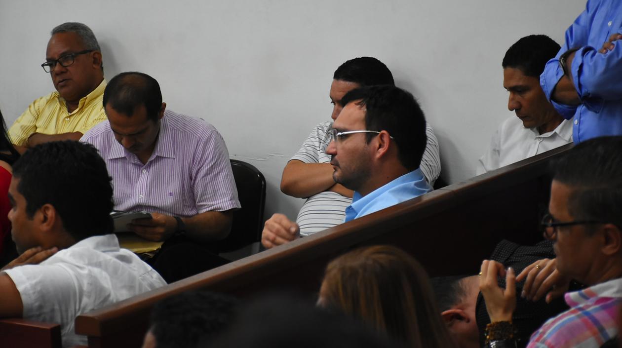 Aspecto de las audiencias preliminares contra los cuatro primeros capturados, entre ellos el entonces secretario de Educación del Atlántico, Dagoberto Barraza.