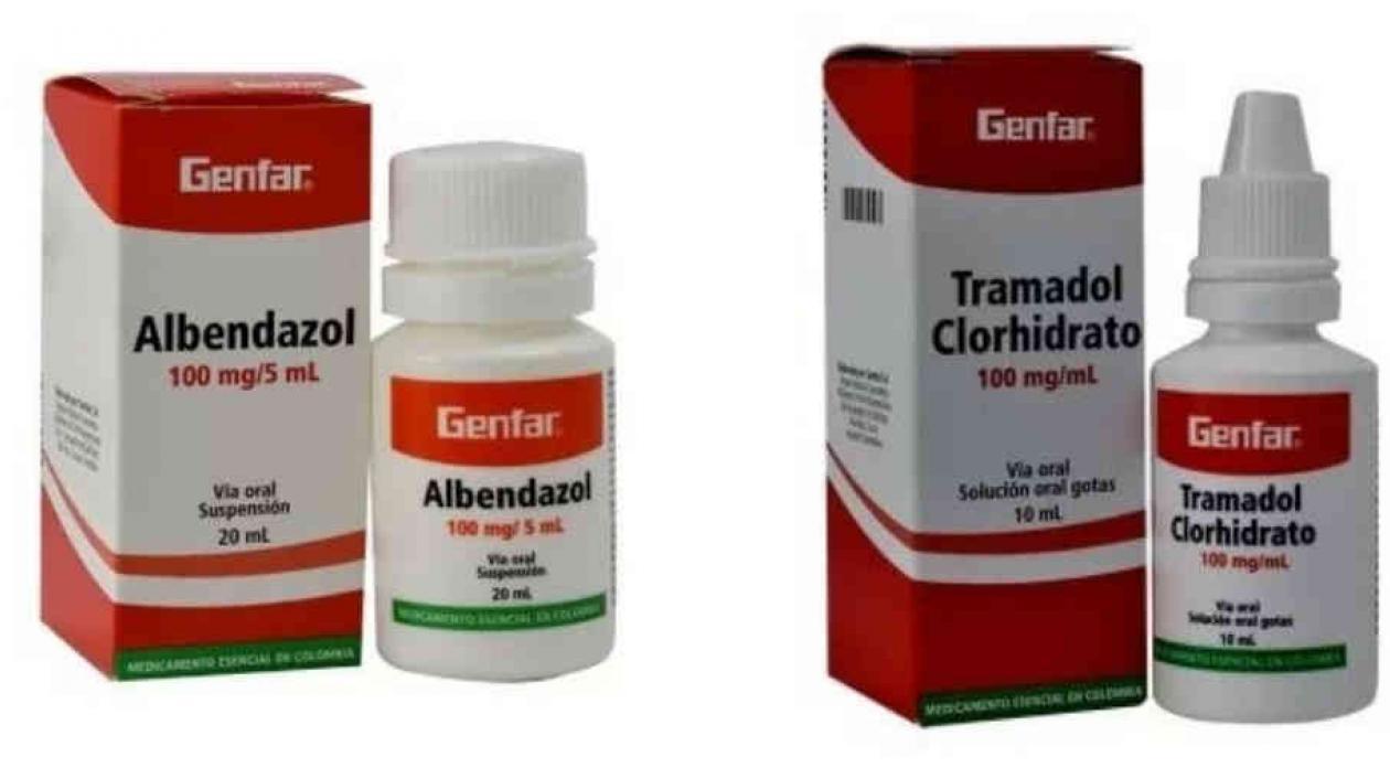 Albendazol y Tramadol.