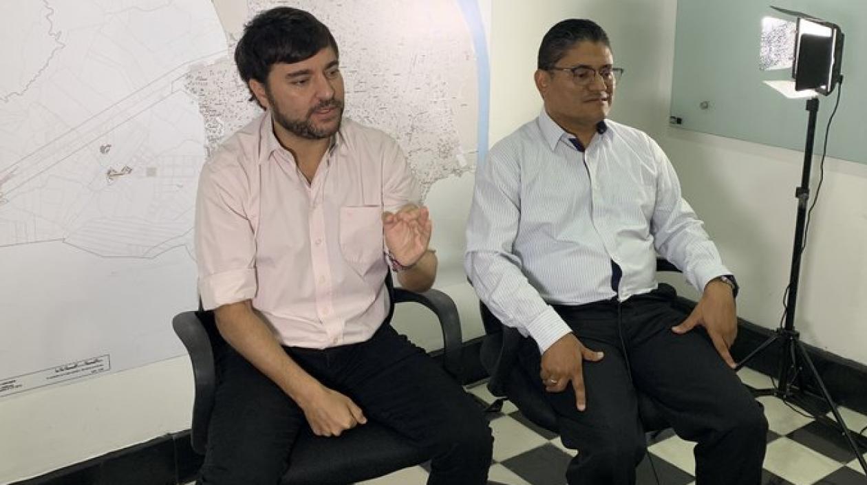El Alcalde de Barranquilla, Jaime Pumarejo y Humberto Mendoza.