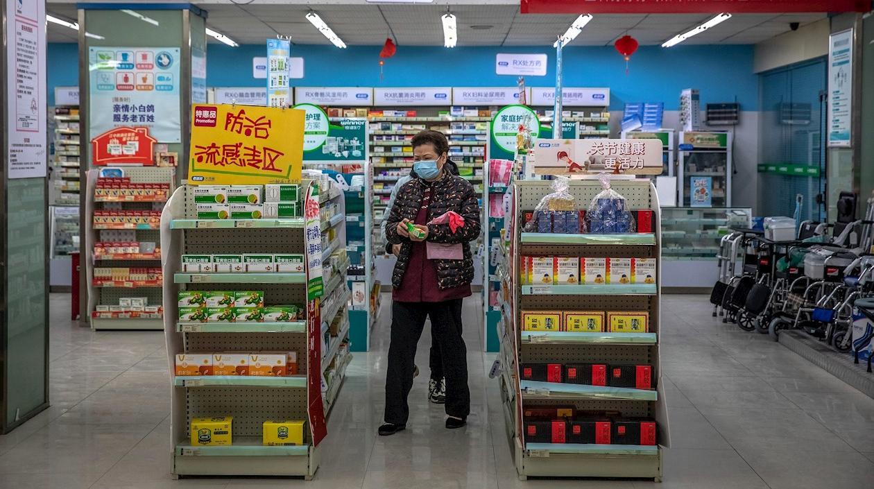 Imagen de un supermercado en Wuhan.