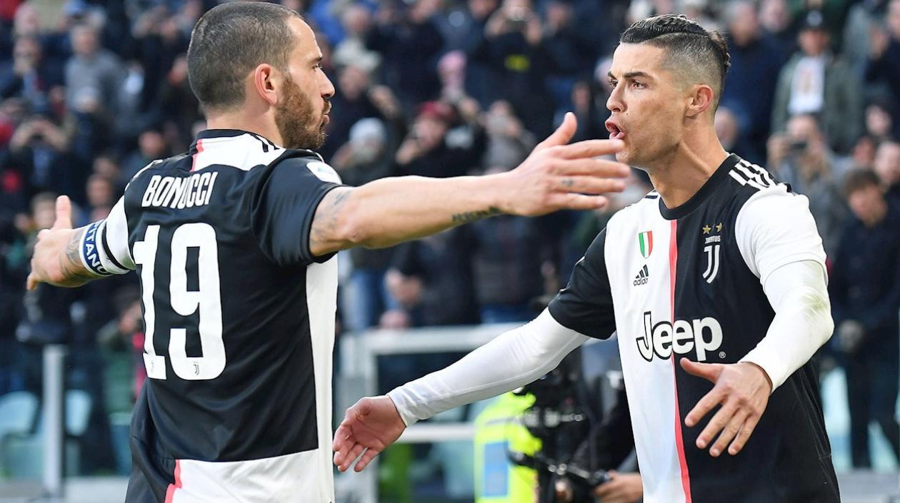 Bonucci y Cristiano Ronaldo, jugadores de la Juventus.