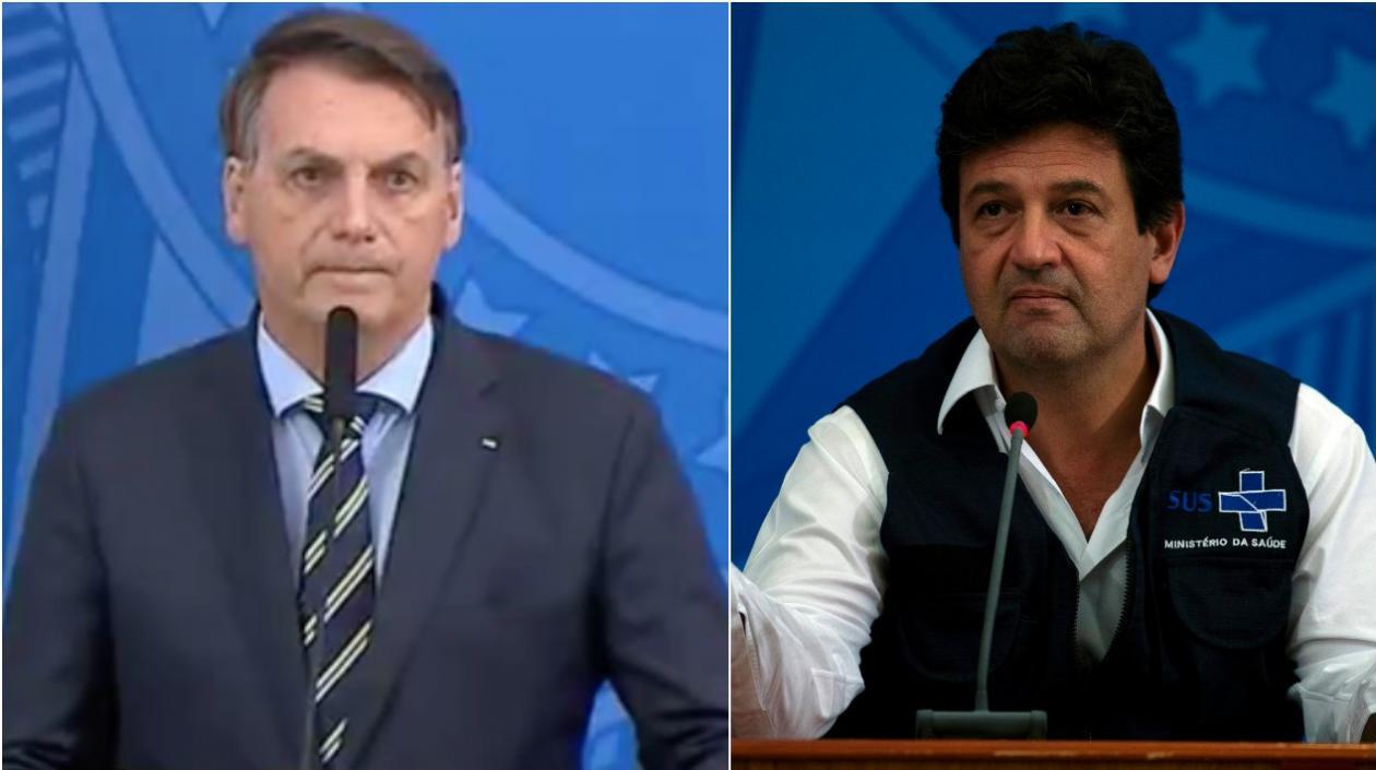 El diputado Luiz Henrique Mandetta (derecha) fue destituido por Presidente Jair Bolsonaro (izquierda).