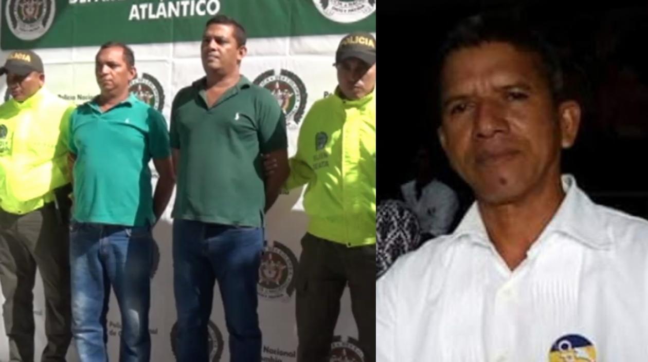 Marcial y Yahir Morales Charris (lado izquierdo); Luis Barrios, el líder social asesinado (lado derecho).