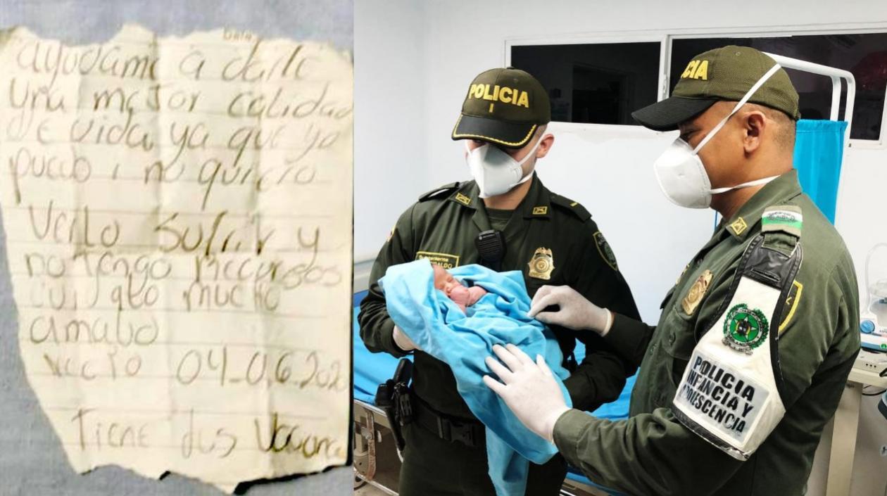 Una carta fue hallada junto con el bebé abandonado en el Centro de Barranquilla.