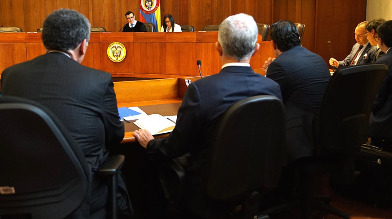 Álvaro Uribe Vélez, durante una audiencia ante la Corte Suprema.