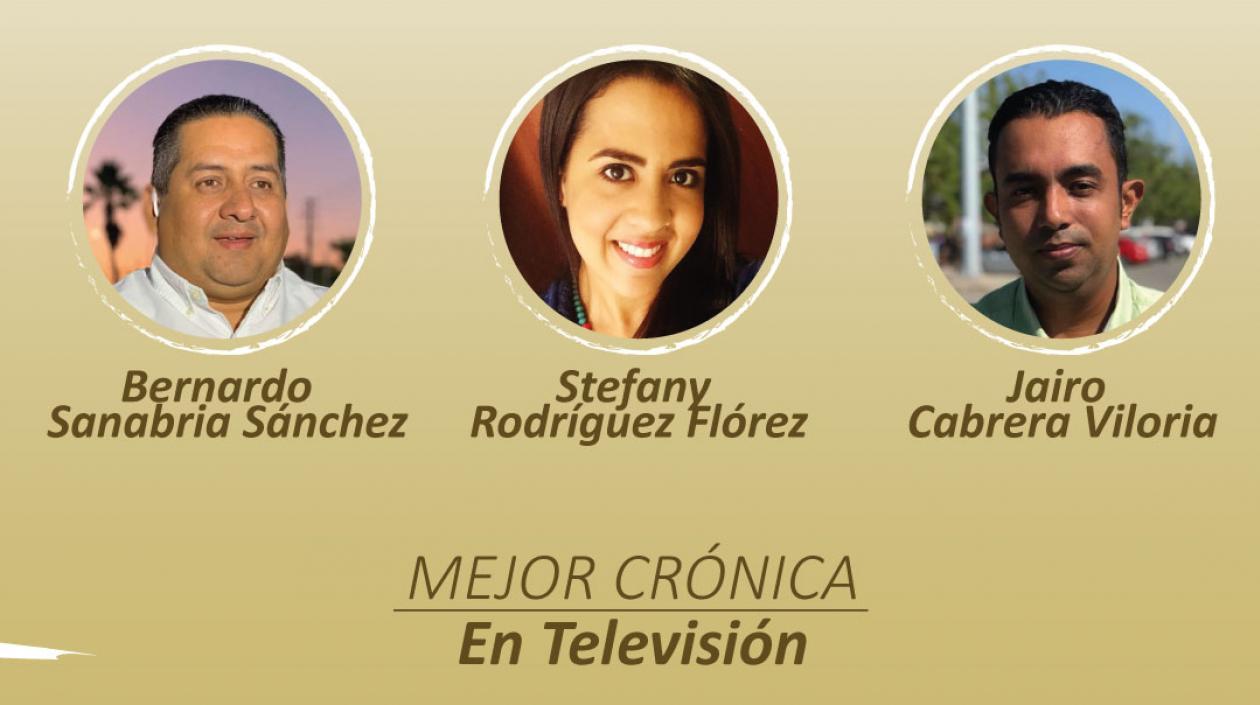 Bernardo Sanabria, Stefany Rodríguez y Jairo Cabrera ganaron en mejor crónica en televisión.
