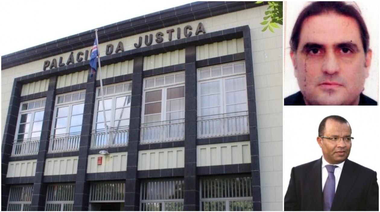 Palacio de Justicia de Cabo Verde. En las fotos arriba Alex Saab; abajo su abogado Arnaldo Silva.