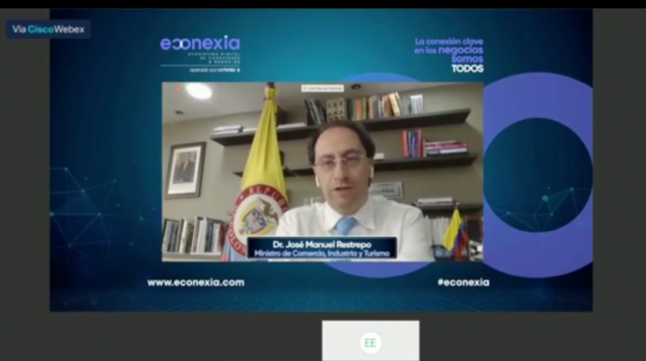 El Ministro de Comercio José Manuel Restrepo en el lanzamiento de Econexia.