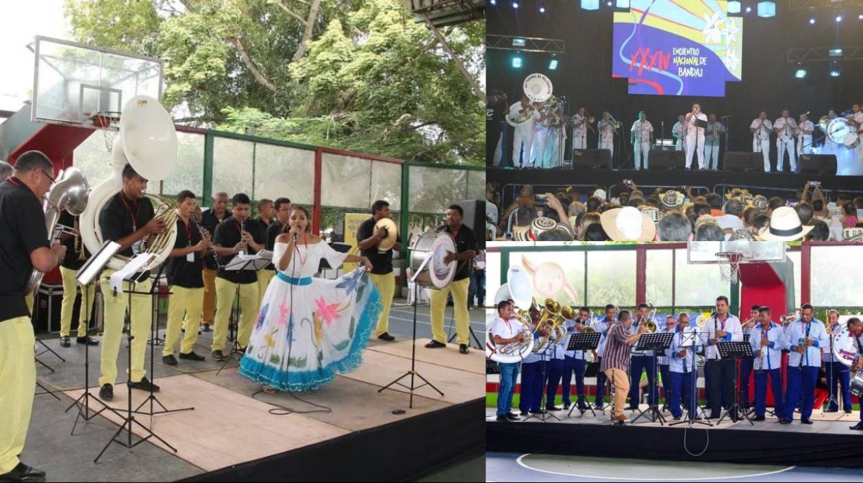 Fotos de bandas participantes en la versión anterior del Encuentro Nacional de Bandas.