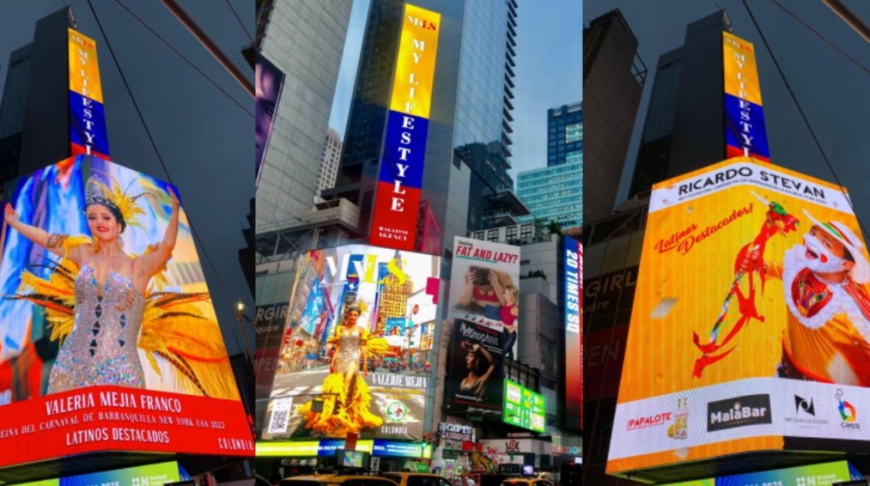 Imágenes de las pantallas de Times Square.