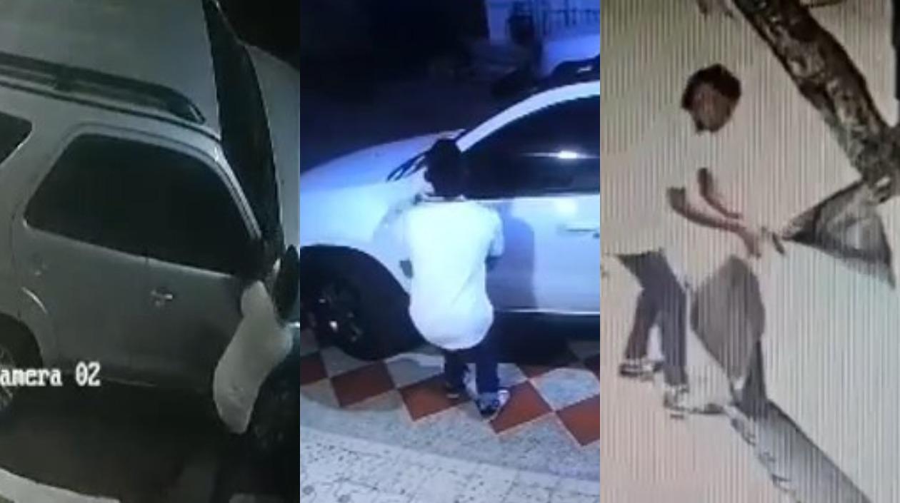 El ladrón al quedar grabado en los tres lugares robando retrovisores. 