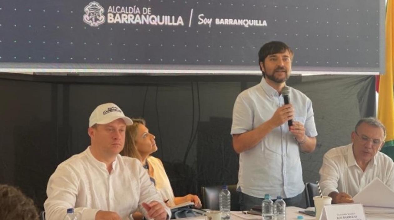 El Alcalde Jaime Pumarejo en su intervención de este viernes en Cartagena.