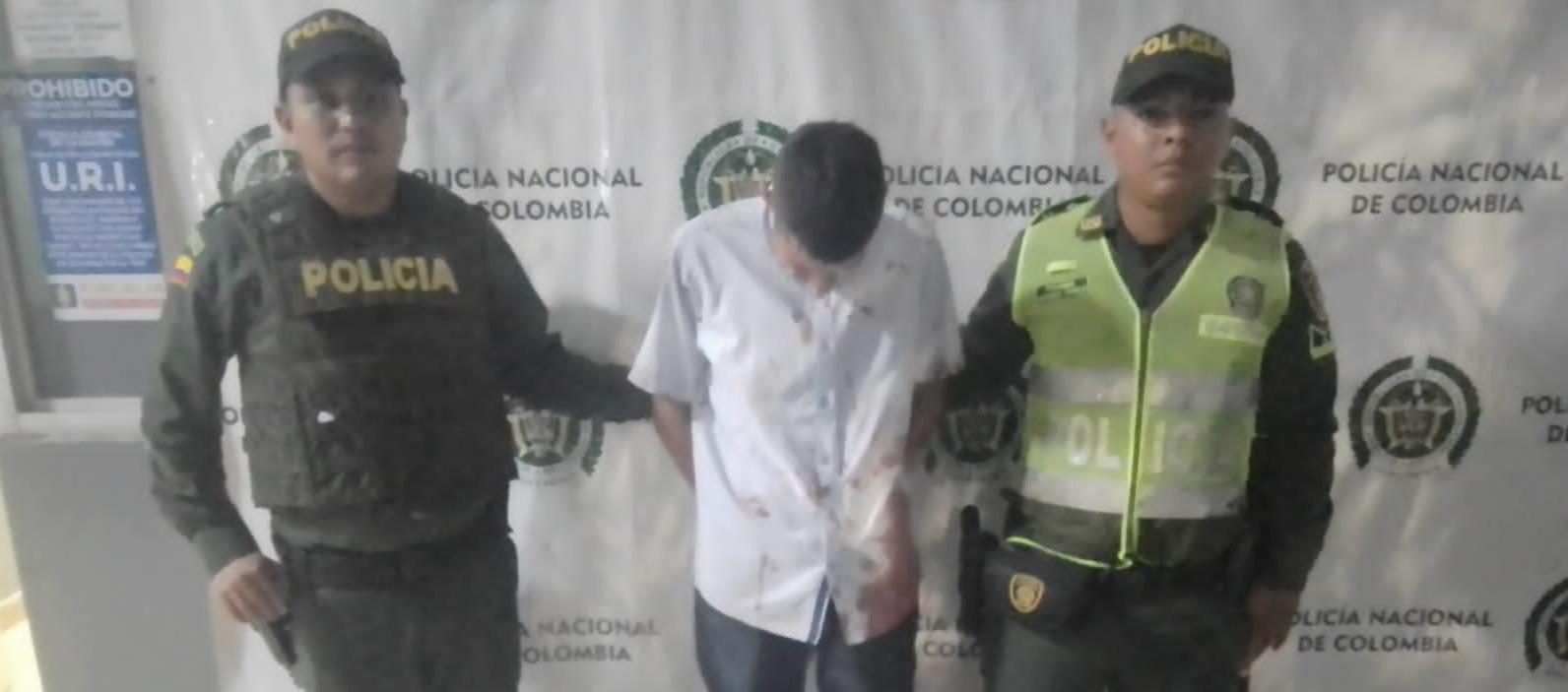 Kevin Raúl Arrieta Caballero capturado por la Policía. 