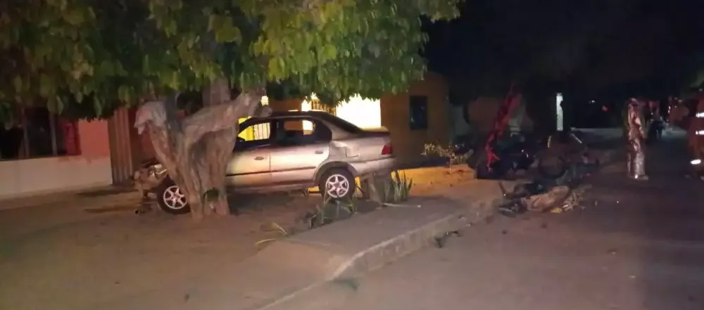 El automóvil accidentado en Fonseca (La Guajira).