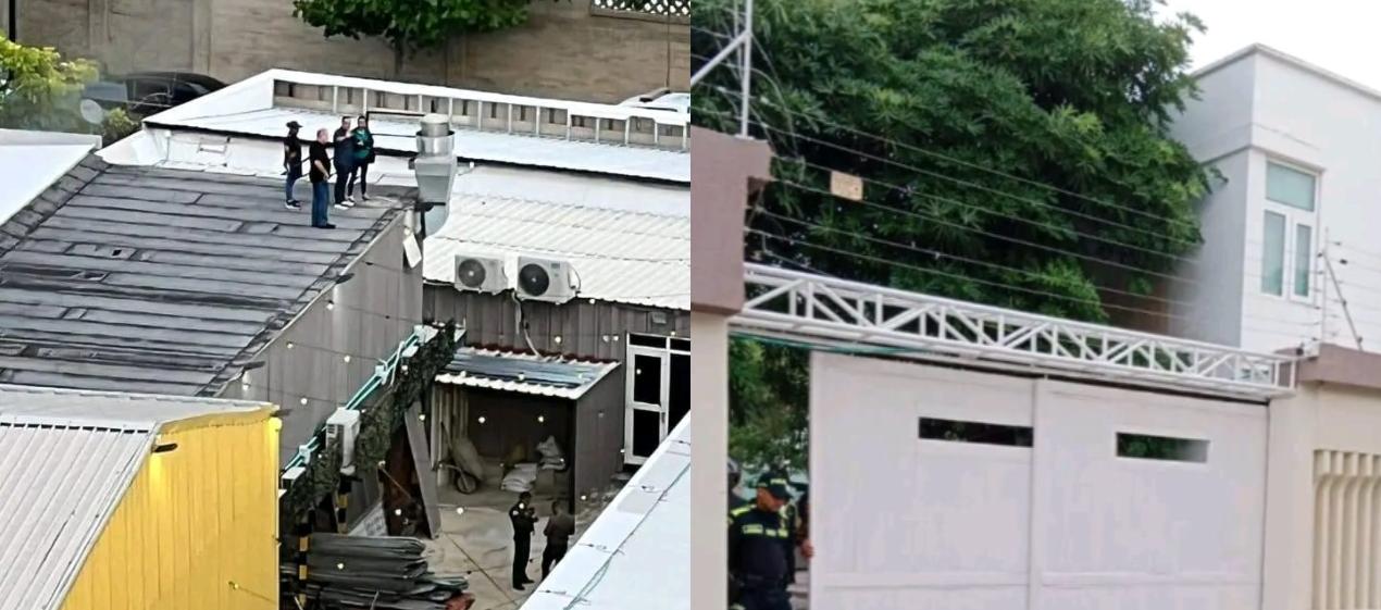 La Policía en el lugar donde ocurrió la masacre de hoy en Villa Campestre. 
