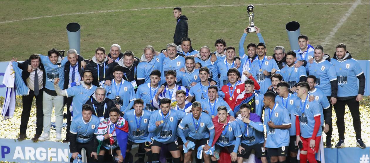 La celebración del conjunto uruguayo.