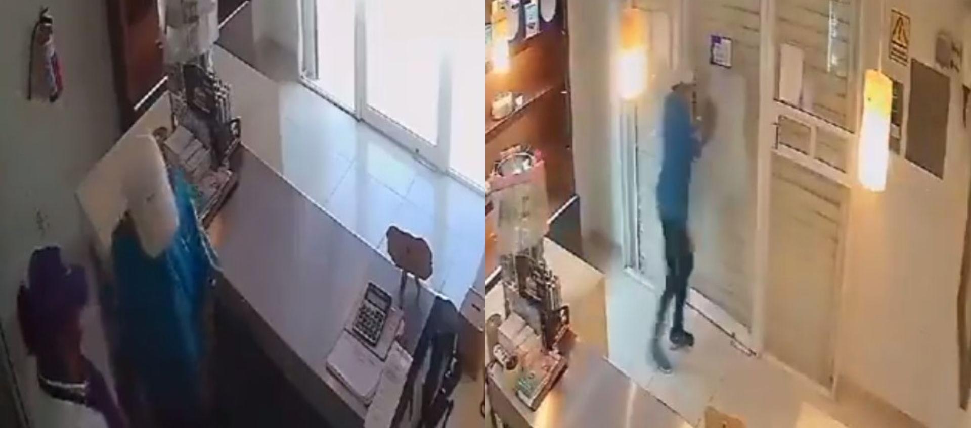 Ladrón quedó grabado en cámaras de video.