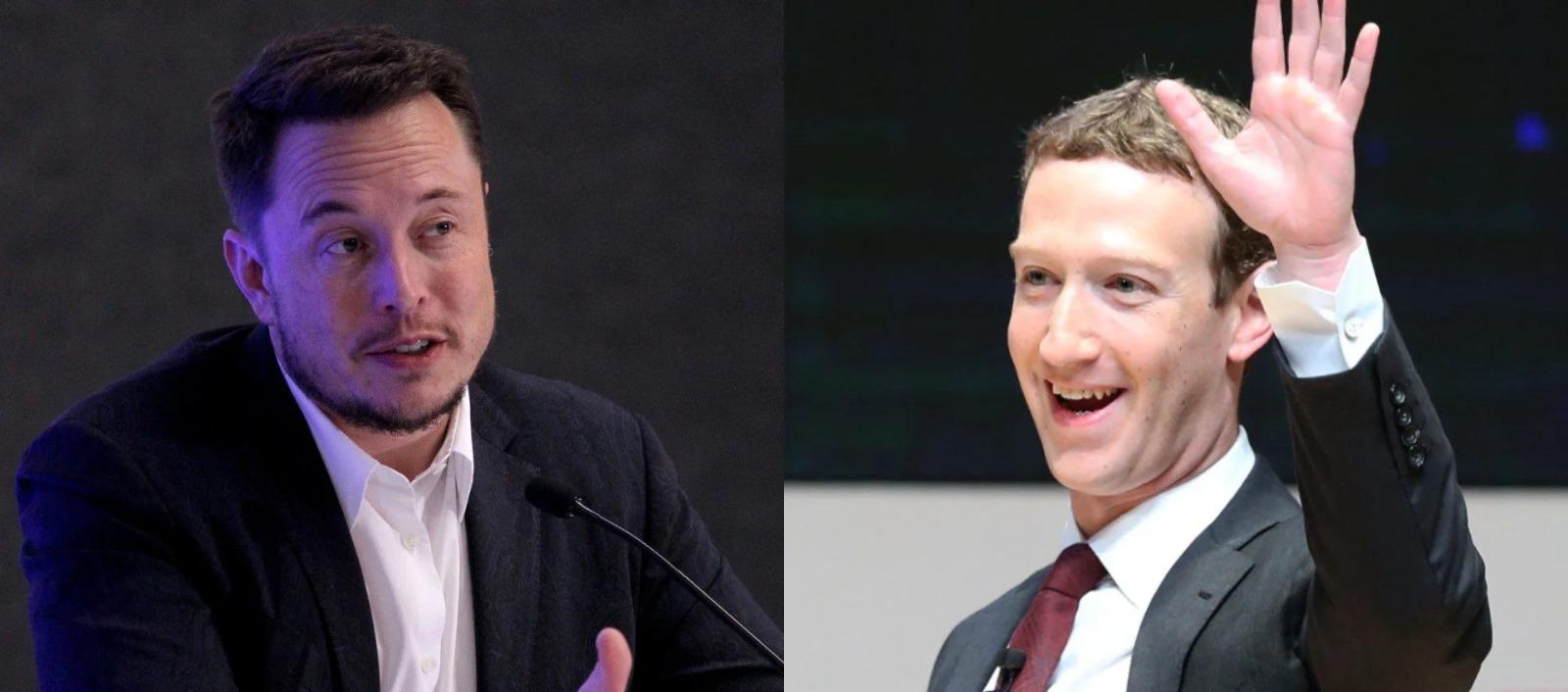 Fotos de Elon Musk y Mark Zuckerberg.