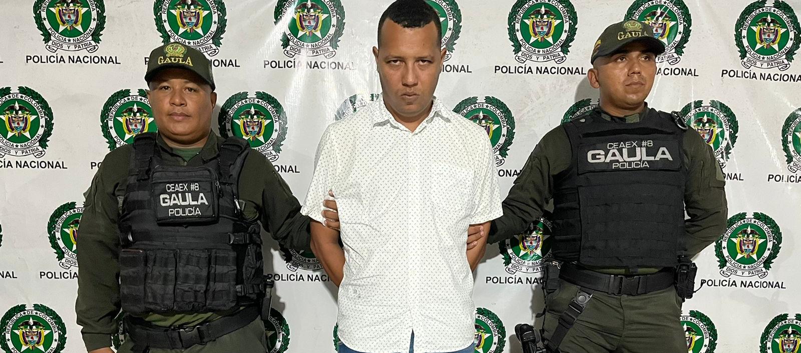   Kevin José Castañuelas, capturado por la Policía Metropolitana de Barranquilla.