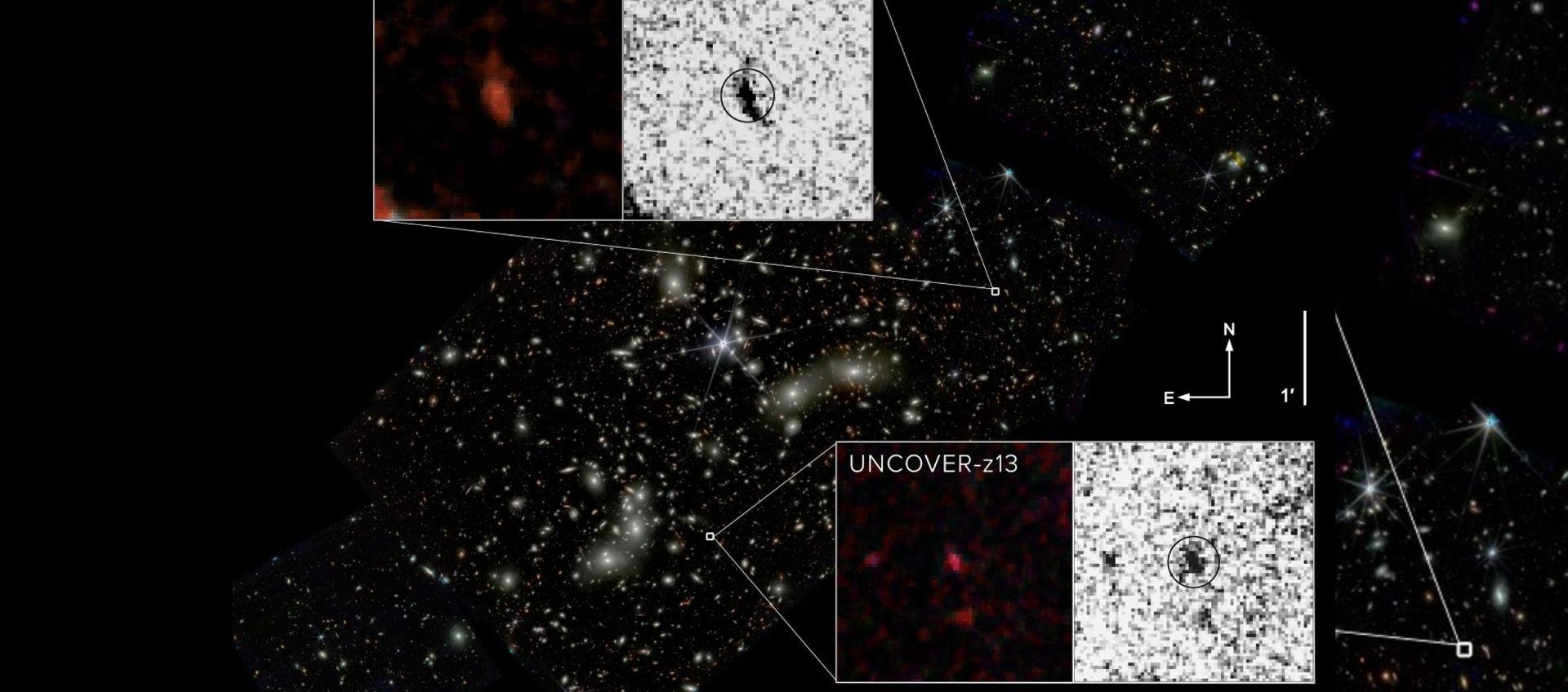 Imagen de la segunda y la cuarta galaxias más lejanas observadas.
