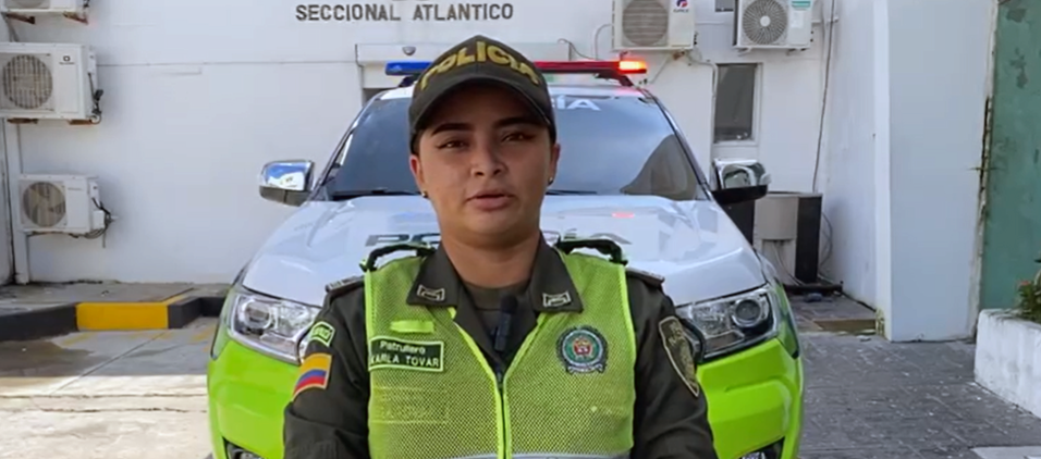 Karla Tovar, patrullera de la Policía Metropolitana de Barranquilla.