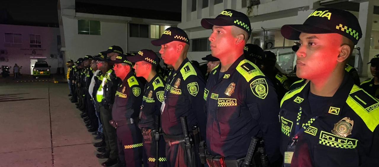 Policías que estarán vigilando este fin de semana en Barranquilla y su área metropolitana. 