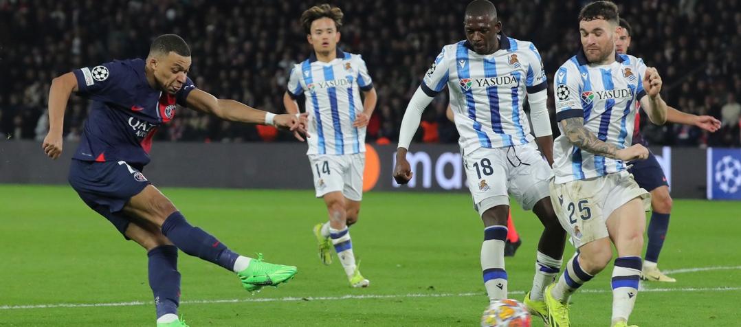 Kylian Mbappé fue un peligro constante para la defensa de la Real Sociedad.