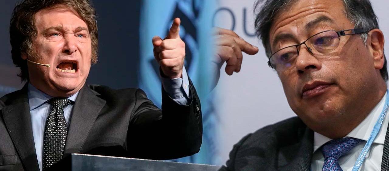 El presidente de Argentina, Javier Milei, y su colega de Colombia, Gustavo Petro