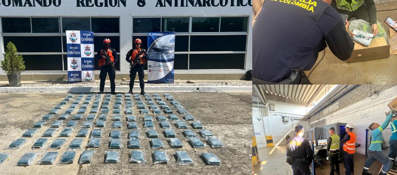Cocaína incautada por las autoridades en el puerto de Santa Marta. 