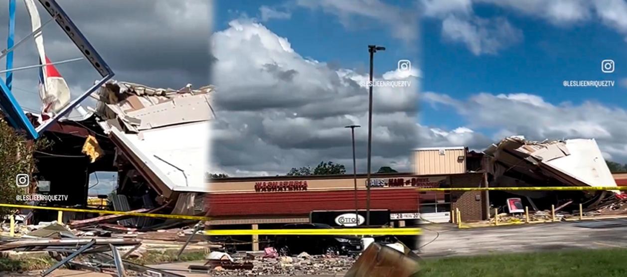 Destrozos por el tornado en Katy, Texas. 