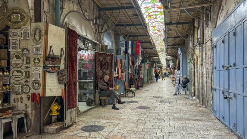 Las calles vacías en Jerusalén. 