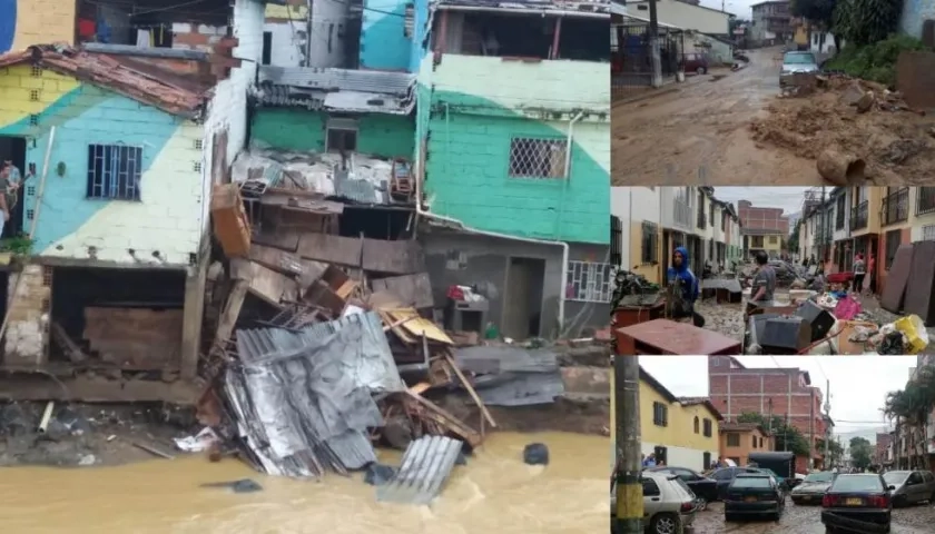 Así quedó una parte de Copacabana en Antioquia por las inundaciones.