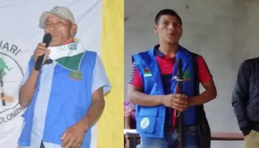 Héctor Ramiro García y su hijo Arturo García, integrantes del Pueblo Indígena Awá en el Resguardo Indígena Palmar Imbi, en el municipio de Ricaurte en Nariño.