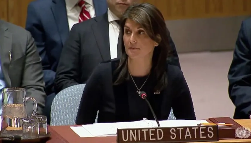 Embajadora ante Naciones Unidas, Nikki Haley
