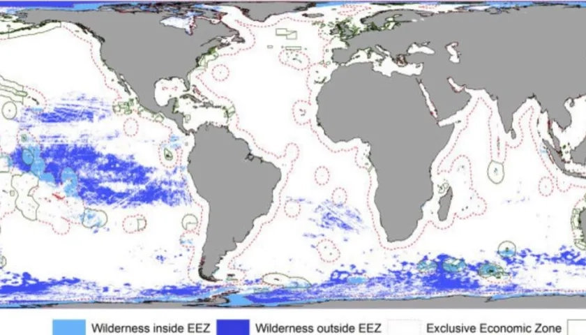 Nuevo mapa revela que solo el 13% del agua de los océanos permanece virgen.