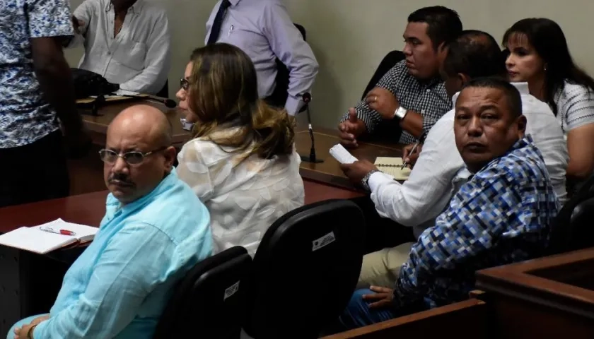 Los 7 implicados en el caso de Aida Merlano durante la audiencia.