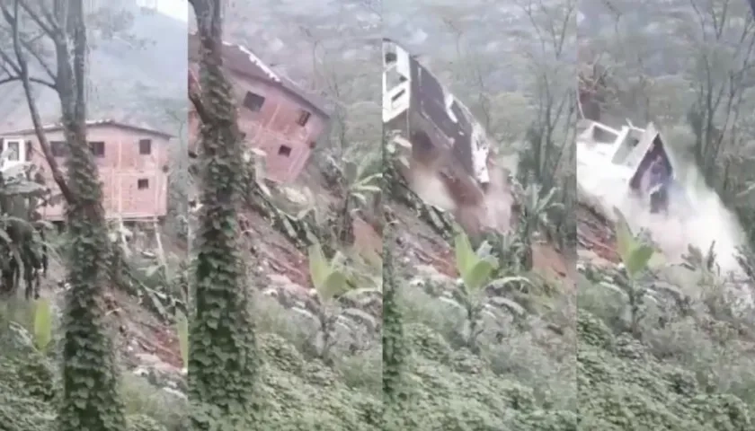 Casa en Guayabetal que quedó completamente destruida.