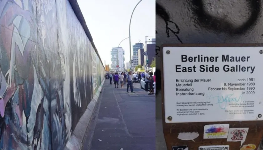 Foto tomada en el muro de Berlín, a 30 años de su caída.