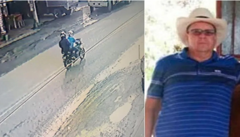  Dos hombres en moto (foto) asesinaron al fiscal de Guaduas, Édgar Giraldo.