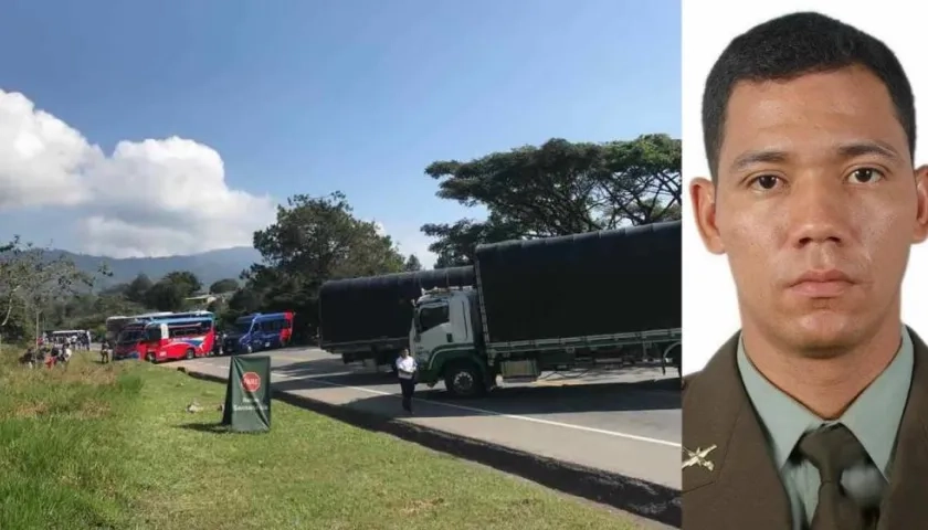 Boris Alexander Benítez Leclerc policía herido en procedimiento de desalojo en la vía Panamericana en Cauca