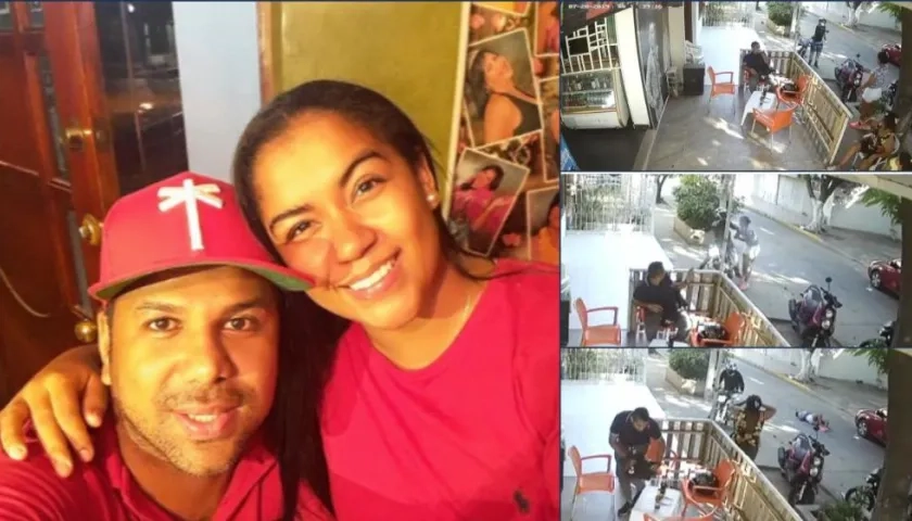 Indira Flórez Aroca, hermana de Diomedes Dionisio Díaz, en una foto de Instagram. En la otro, hecho criminal que la dejó herida.