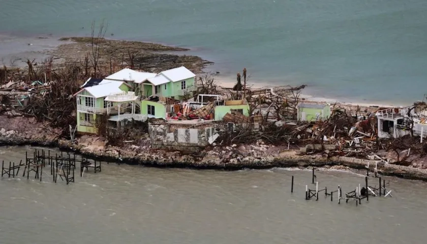 Lugar afectado en las Bahamas con el paso del Huracán Dorian.