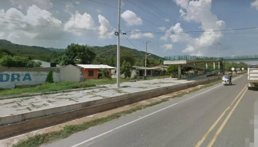 Lugar cercano al sitio del accidente en Luruaco. 