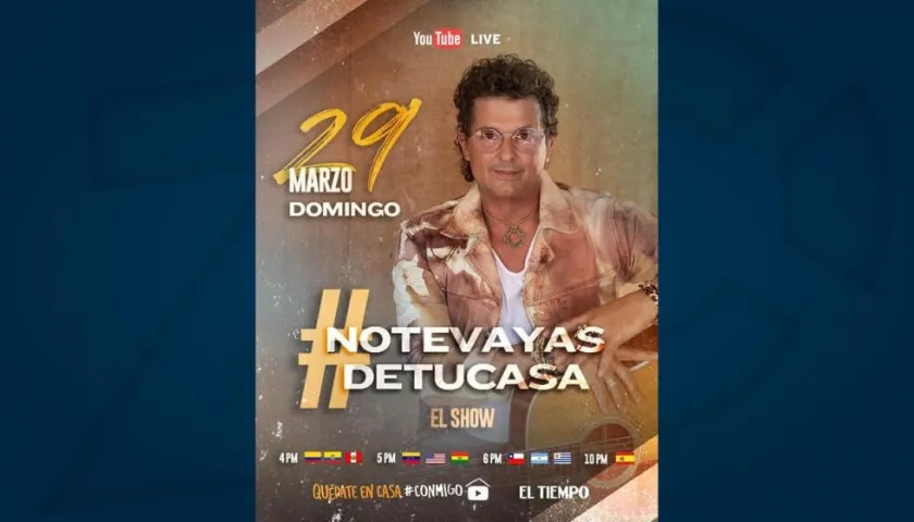 Promocional de concierto virtual de Carlos Vives