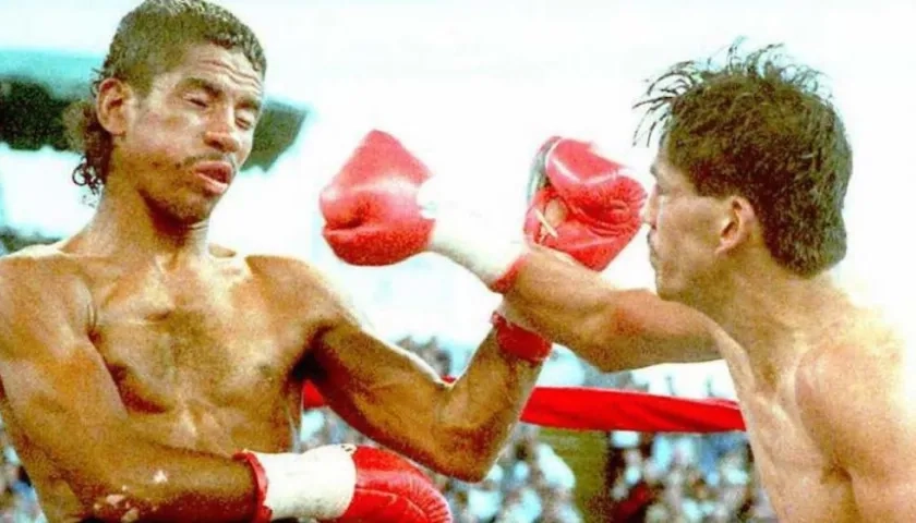 Jimmy García, izquierda, boxeador colombiano fallecido hace 25 años.