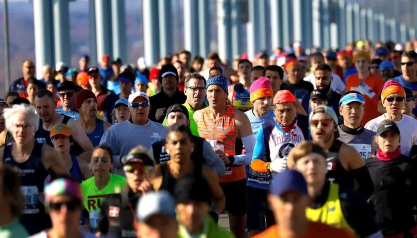 Vista de corredores en la maratón de Nueva York de 2019. 
