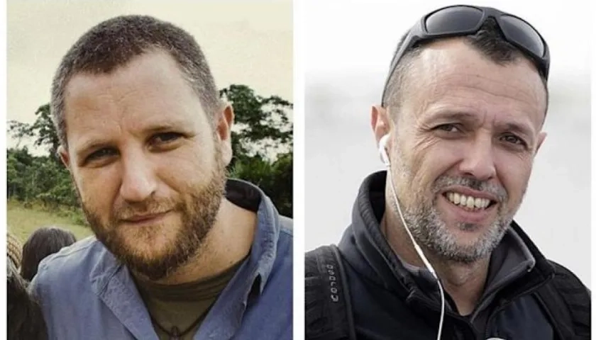 Los periodistas españoles David Beriain (i) y Roberto Fraile, asesinados en Burkina Faso.