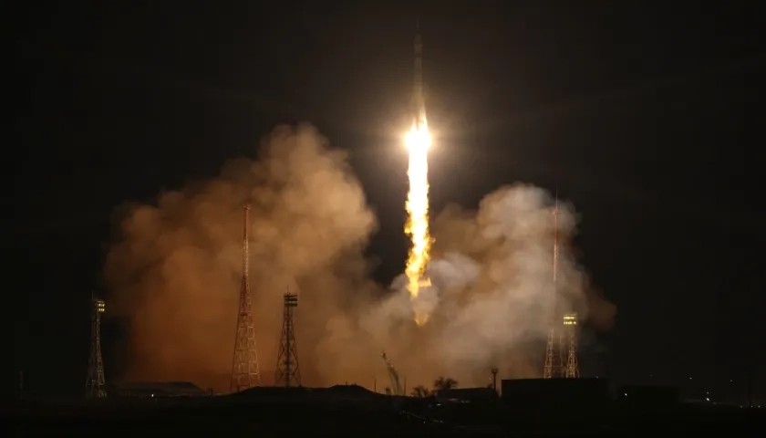 Lanzamiento de la nave espacial Soyuz MS-23.